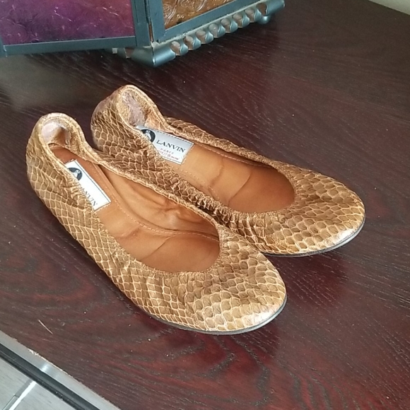 Lanvin Shoes - Lanvin python brown ballet flats shoes sz 6